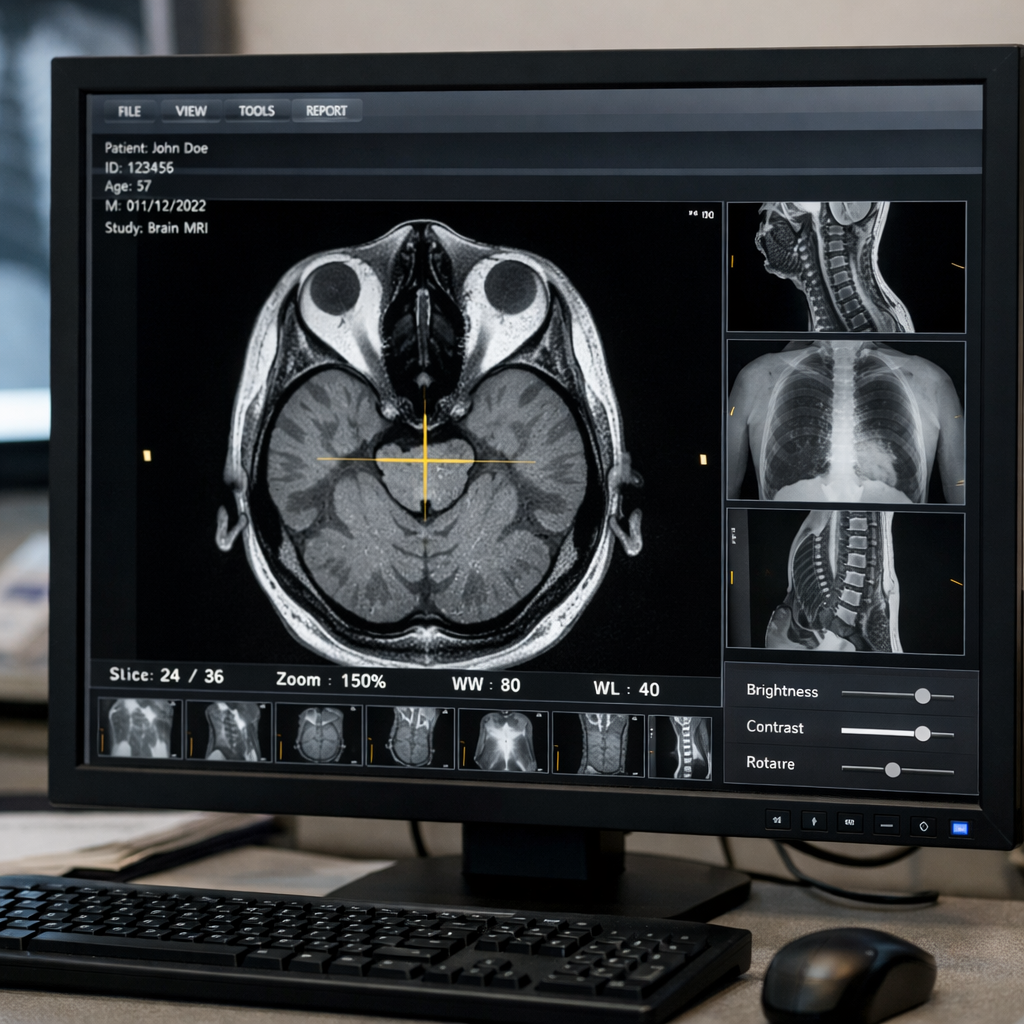 Radiology image on computer screen-1